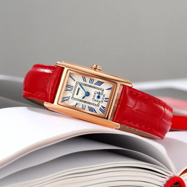 ⁦Deuxième sous-cadran montre-bracelet en cuir chiffres romains montres femmes montre⁩ - الصورة ⁦3⁩
